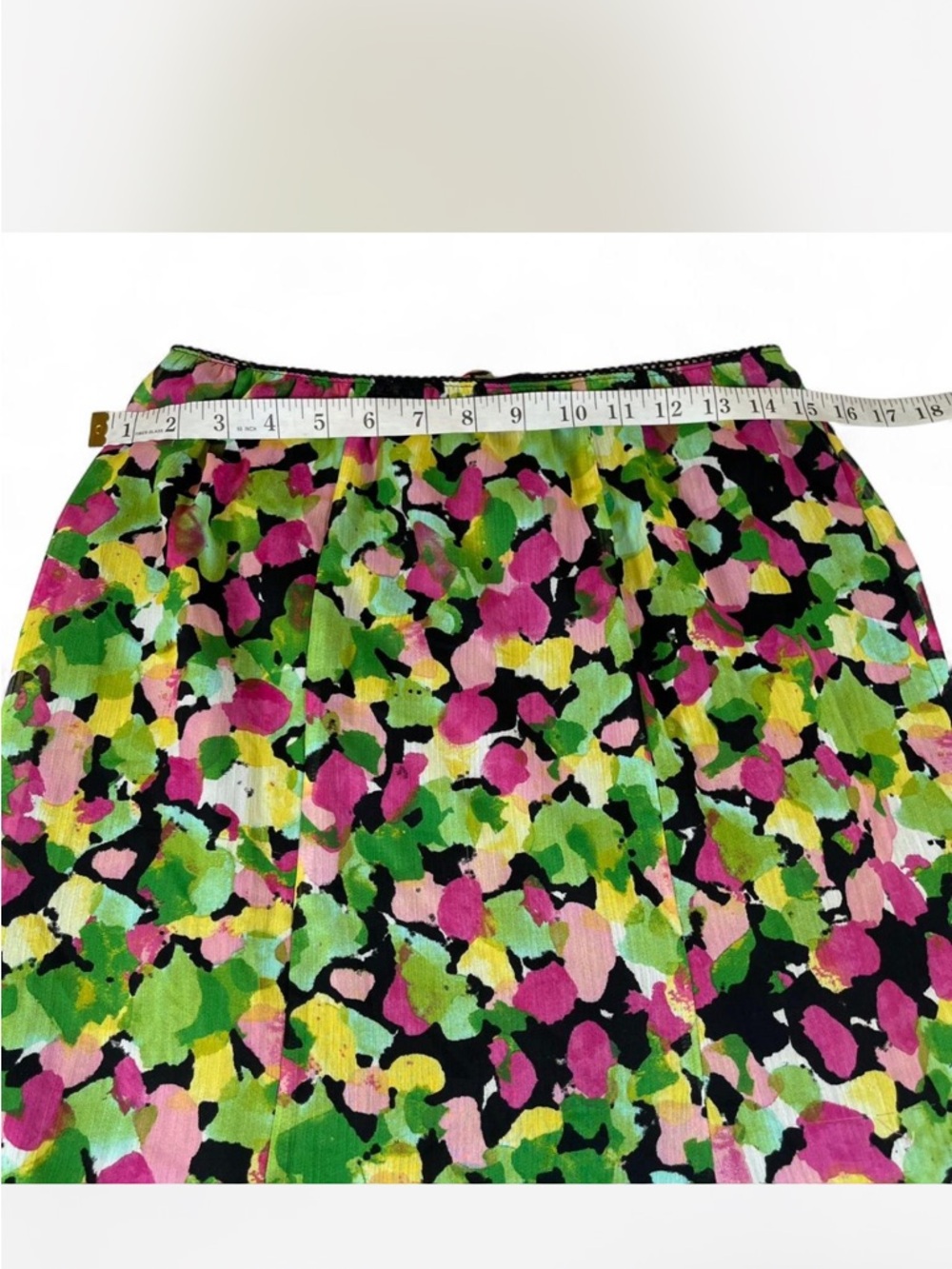 Notations multicoloured floral midi skirt with elastic waistband. Size: SP - Picture 4 of 6